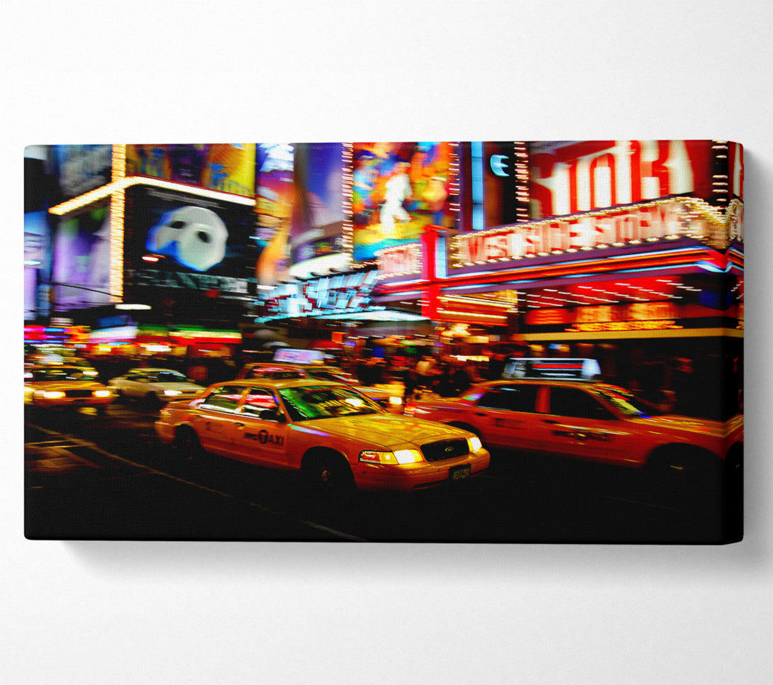  A Canvas Print of New York City Broadway Cabs Canvas Art
