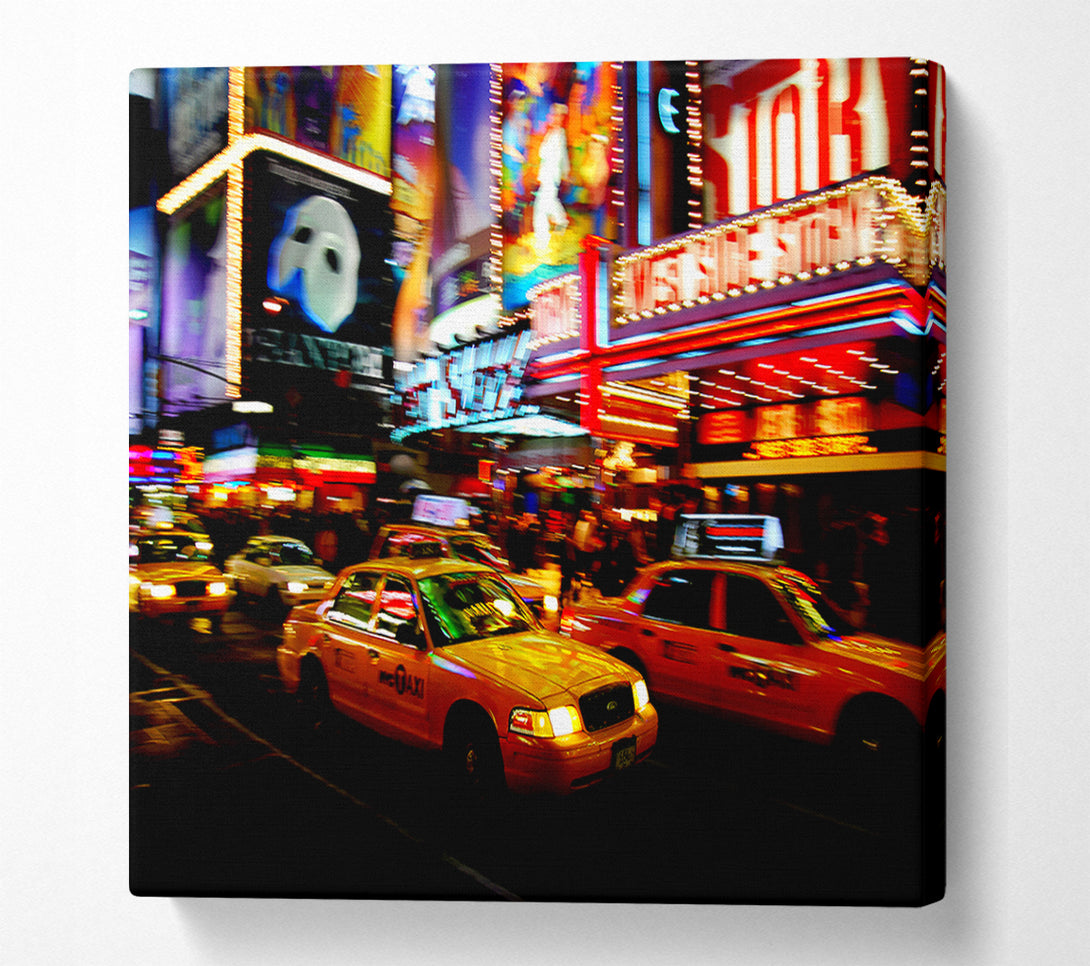  A Canvas Print of New York City Broadway Cabs Canvas Art