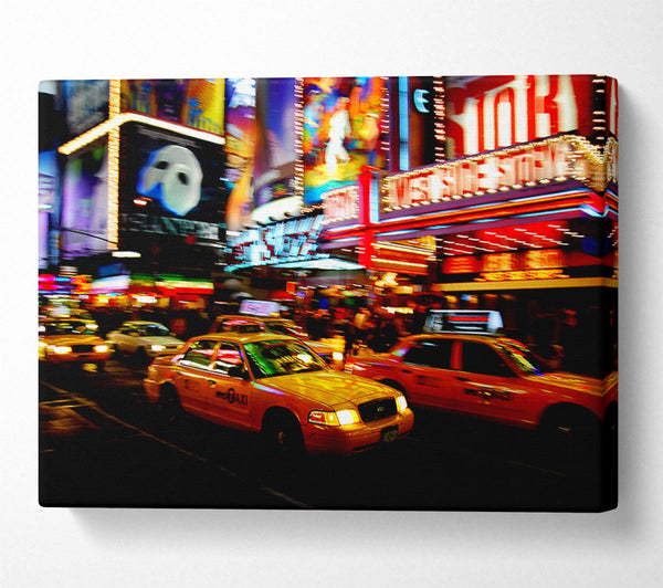  A Canvas Print of New York City Broadway Cabs Canvas Art