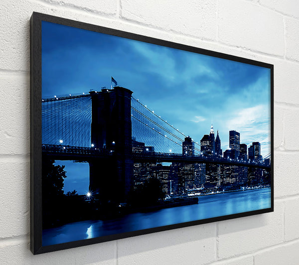 New York City Brooklyn Bridge Blue