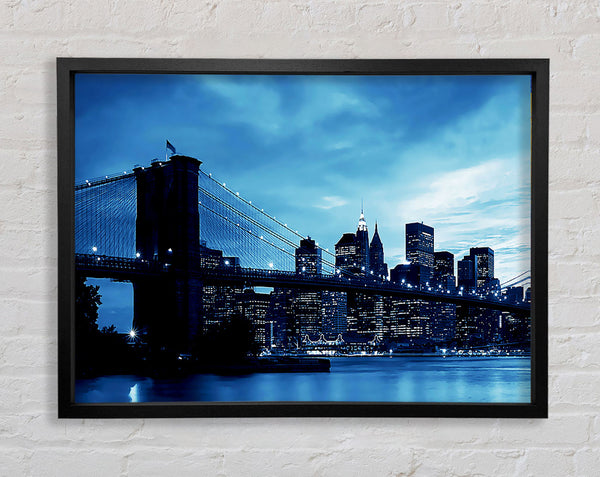 New York City Brooklyn Bridge Blau