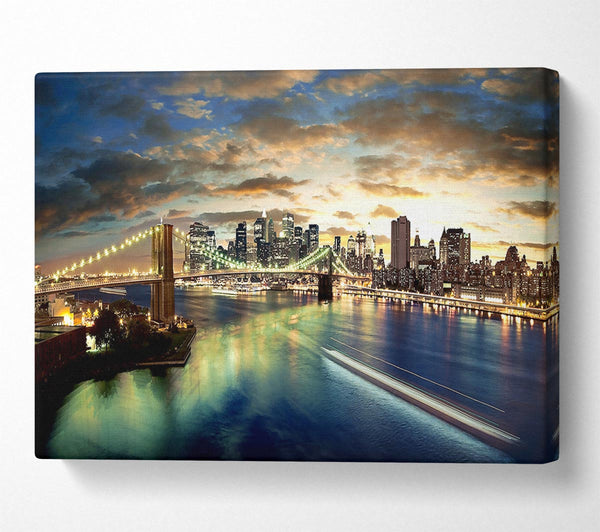  A Canvas Print of New York City Brooklyn Bridge View Canvas Wall Art