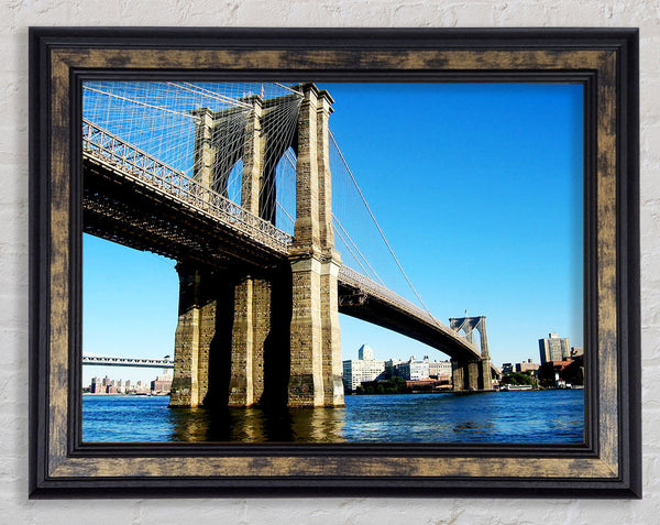 New York City Brooklyn Bridge By Day Framed Print