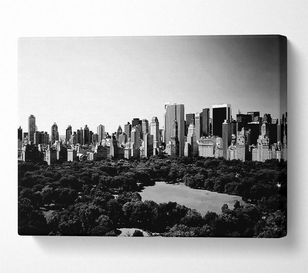  A Canvas Print of New York City Central Park From Above B n W Canvas Print