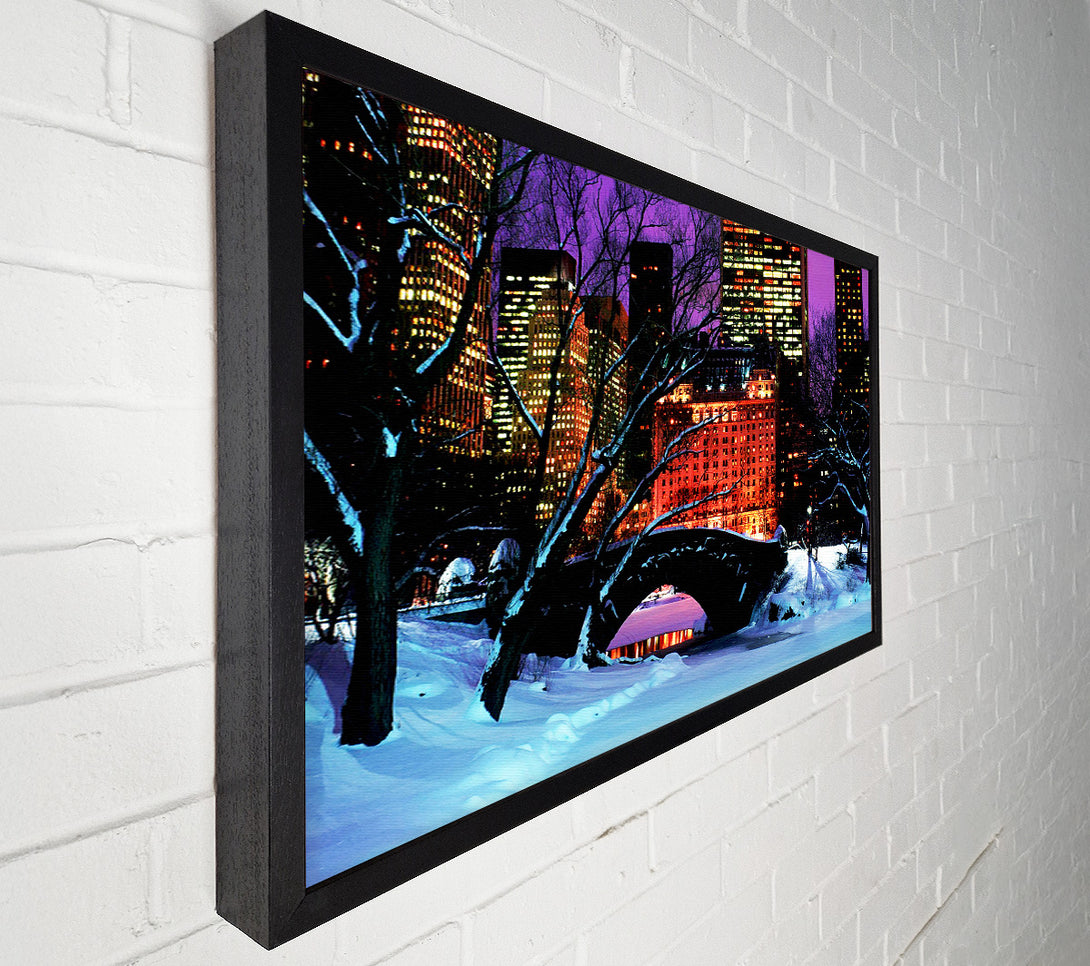  A Canvas Print of New York City Central Park Night Snow Canvas Art