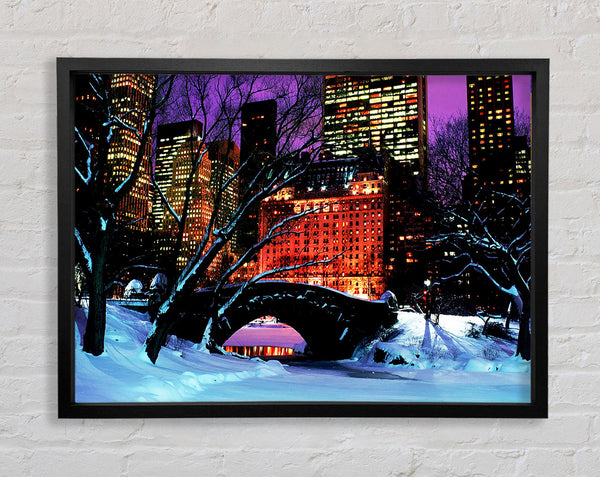 New York City Central Park Nacht Schnee