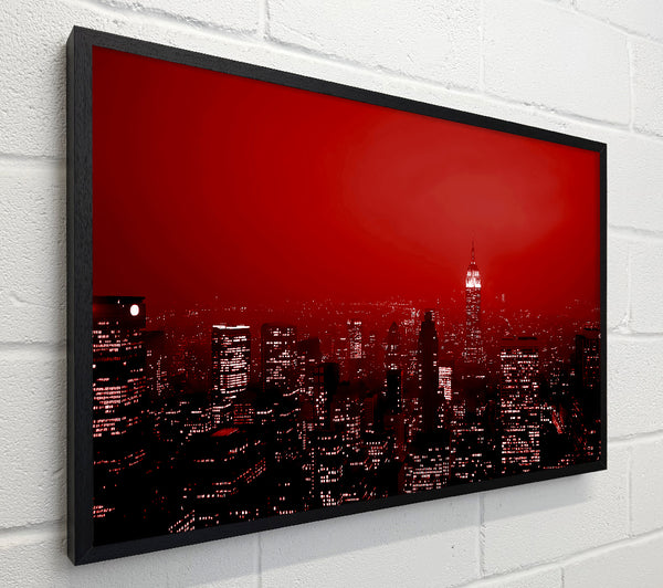 New York City Empire State Building Red