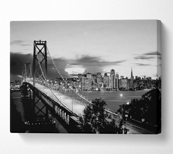  A Canvas Print of New York City From Brooklyn Bridge B n W Canvas Print