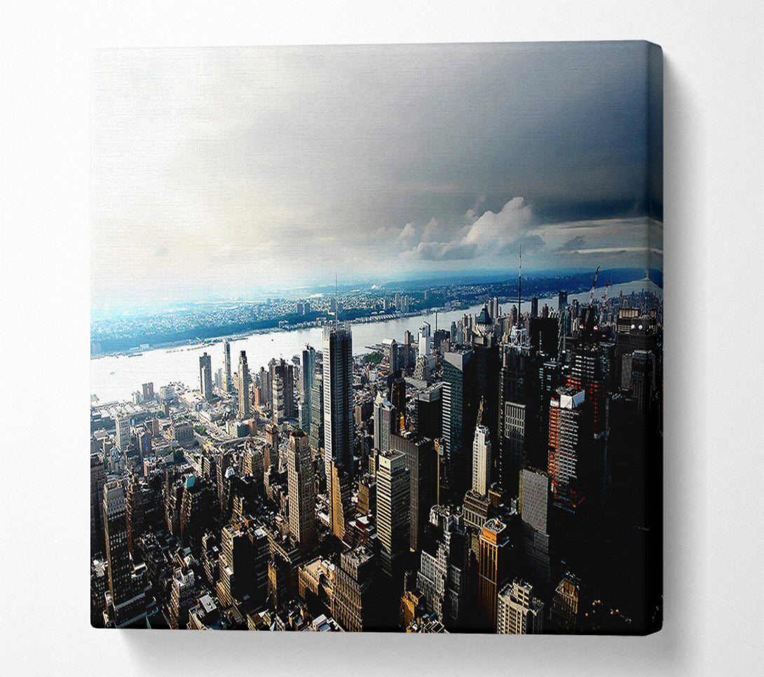  A Canvas Print of New York City Hudson River Canvas Art