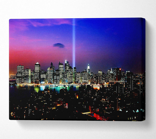  A Canvas Print of New York City Night Beam Canvas Wall Art