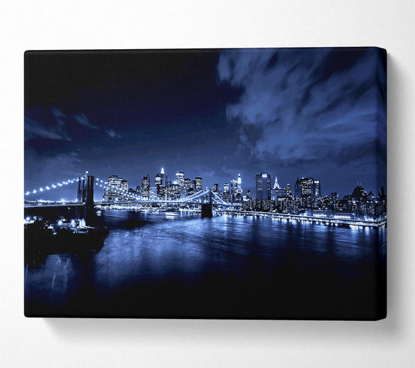  A Canvas Print of New York City Night Blues Glow Canvas Art