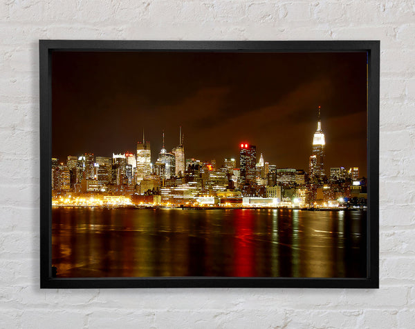 New York City Nacht Reflexionen