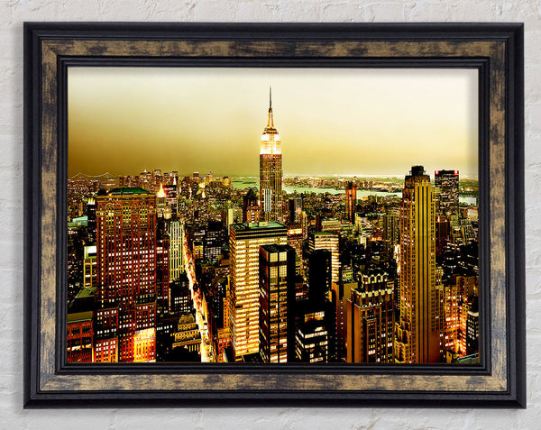 New York City Ochre Framed Print