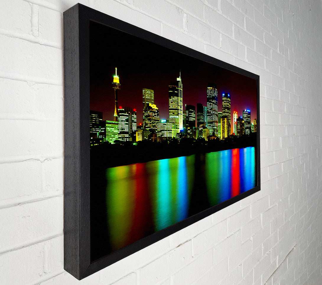  A Canvas Print of New York City Reflections At Night Canvas Print