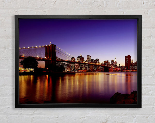 New York City Reflexionen der Brooklyn Bridge