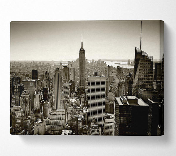  A Canvas Print of New York City Roof Tops Sepia Canvas Wall Art