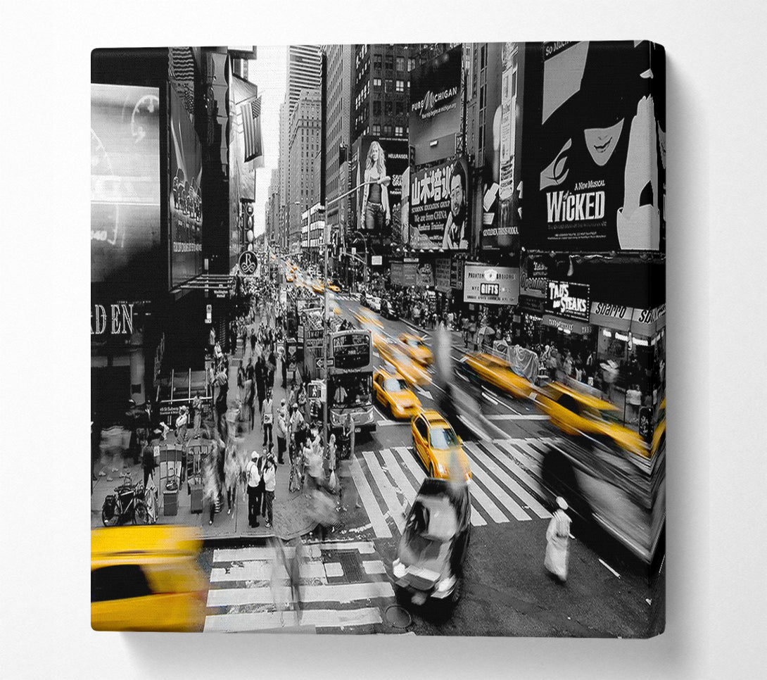  A Canvas Print of New York City Taxi Blur Canvas Wall Art