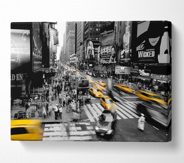  A Canvas Print of New York City Taxi Blur Canvas Wall Art