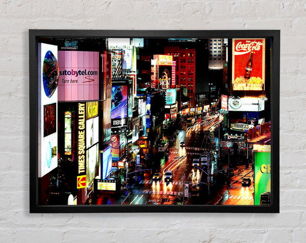 New York City Times Square Lights Framed Print