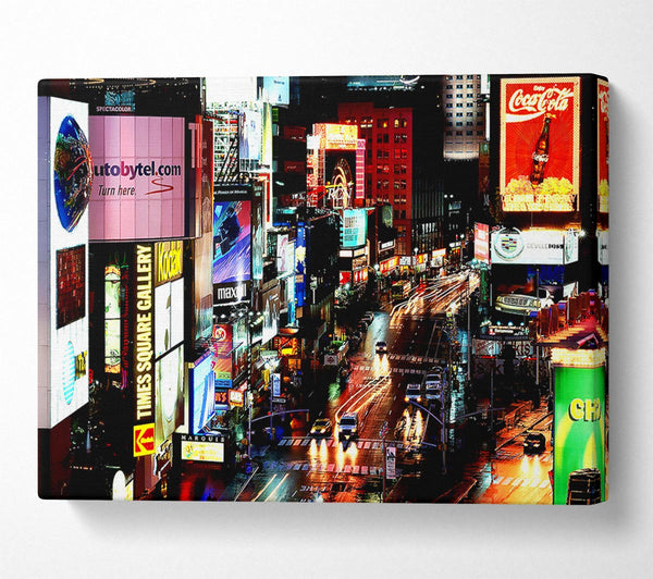  A Canvas Print of New York City Times Square Lights Canvas Print