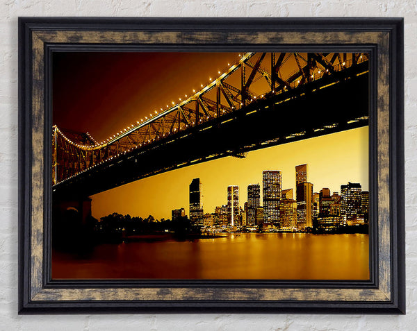 New York City View From Under Brooklyn Bridge Framed Print