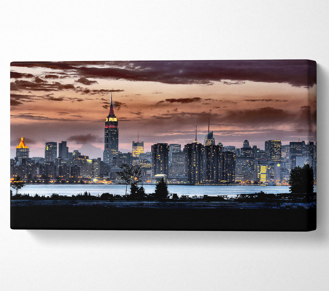  A Canvas Print of New York City Waters Below The Clouds Canvas Print