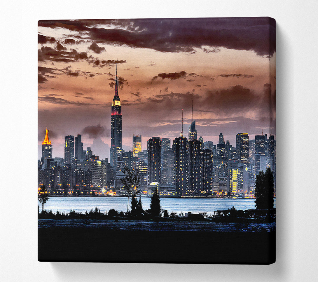  A Canvas Print of New York City Waters Below The Clouds Canvas Print