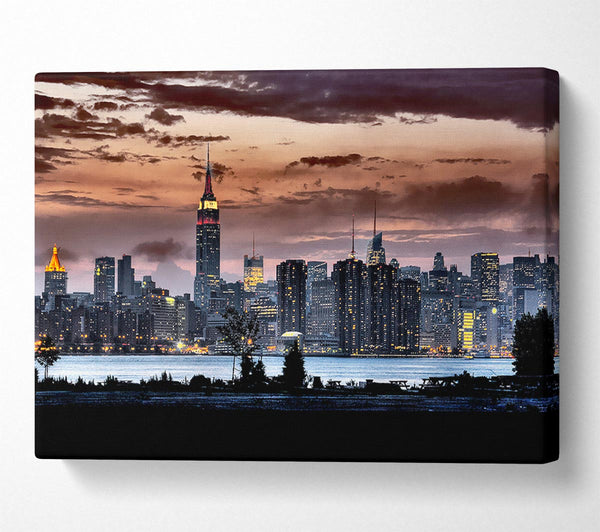  A Canvas Print of New York City Waters Below The Clouds Canvas Print