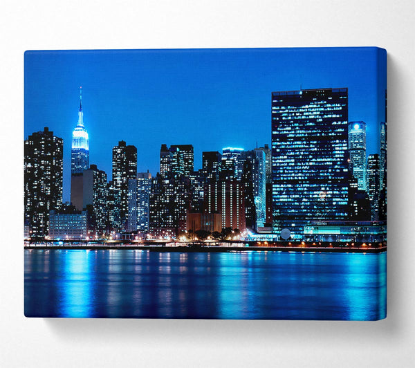  A Canvas Print of New York Empire State Blue Nights Canvas Print