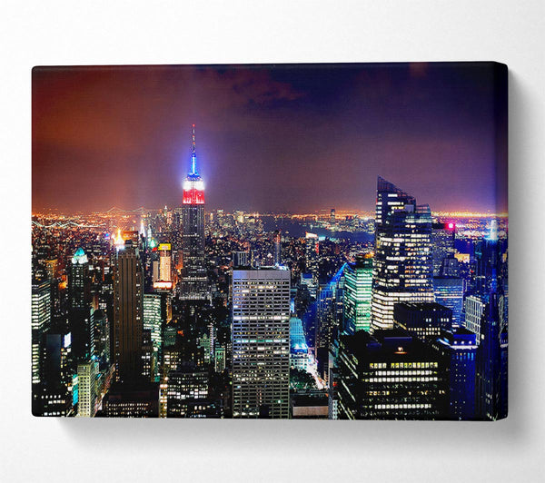  A Canvas Print of New York Empire State Glow Canvas Art