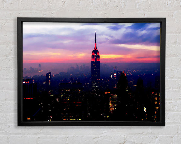 New York Empire State Rosa Leuchten