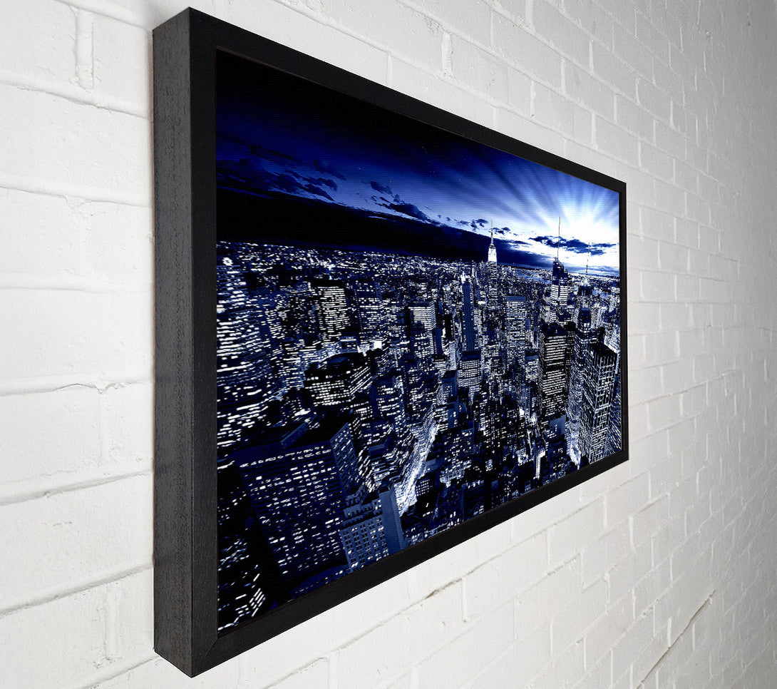  A Canvas Print of New York In Blue Canvas Print