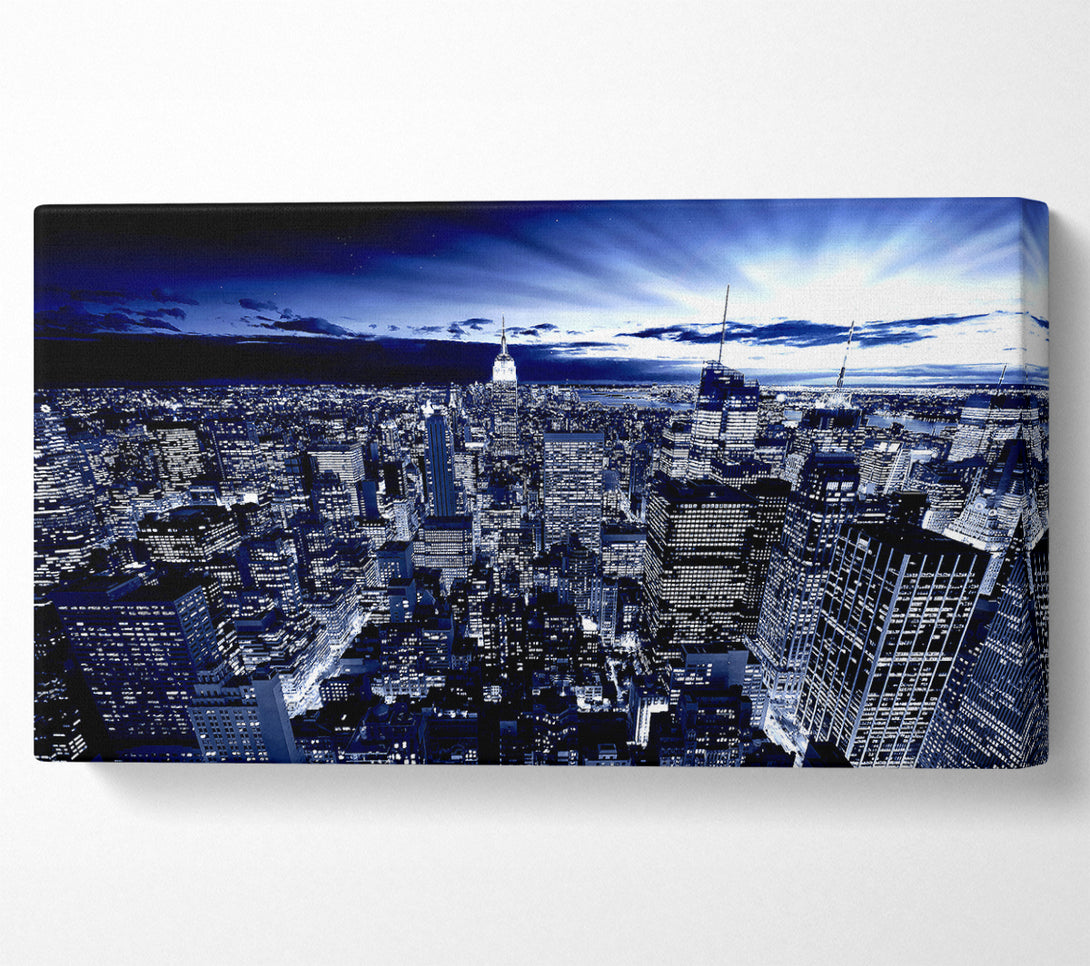  A Canvas Print of New York In Blue Canvas Print