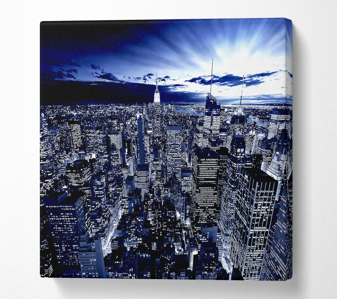  A Canvas Print of New York In Blue Canvas Print