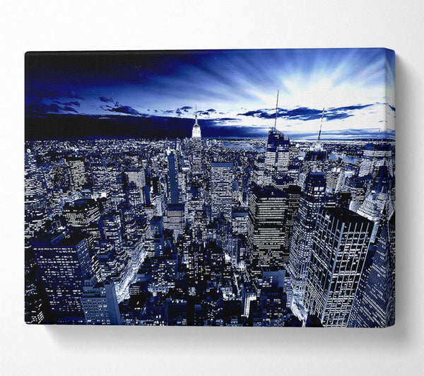  A Canvas Print of New York In Blue Canvas Print