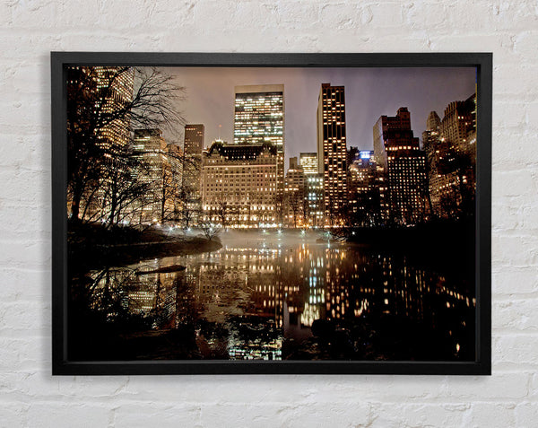 New York Lights Framed Print