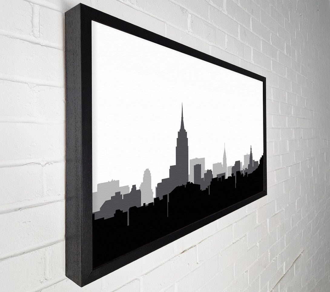  A Canvas Print of New York Silhouette B n W Canvas Art
