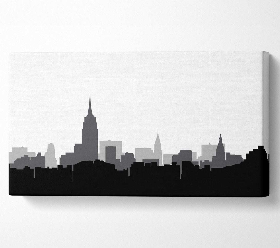  A Canvas Print of New York Silhouette B n W Canvas Art