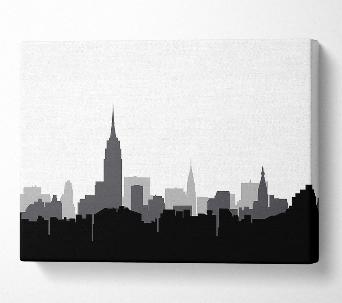  A Canvas Print of New York Silhouette B n W Canvas Art