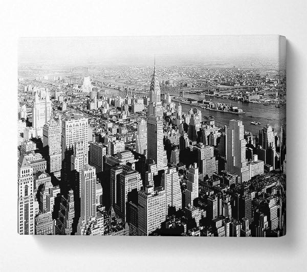  A Canvas Print of New York Retro B n W Canvas Wall Art