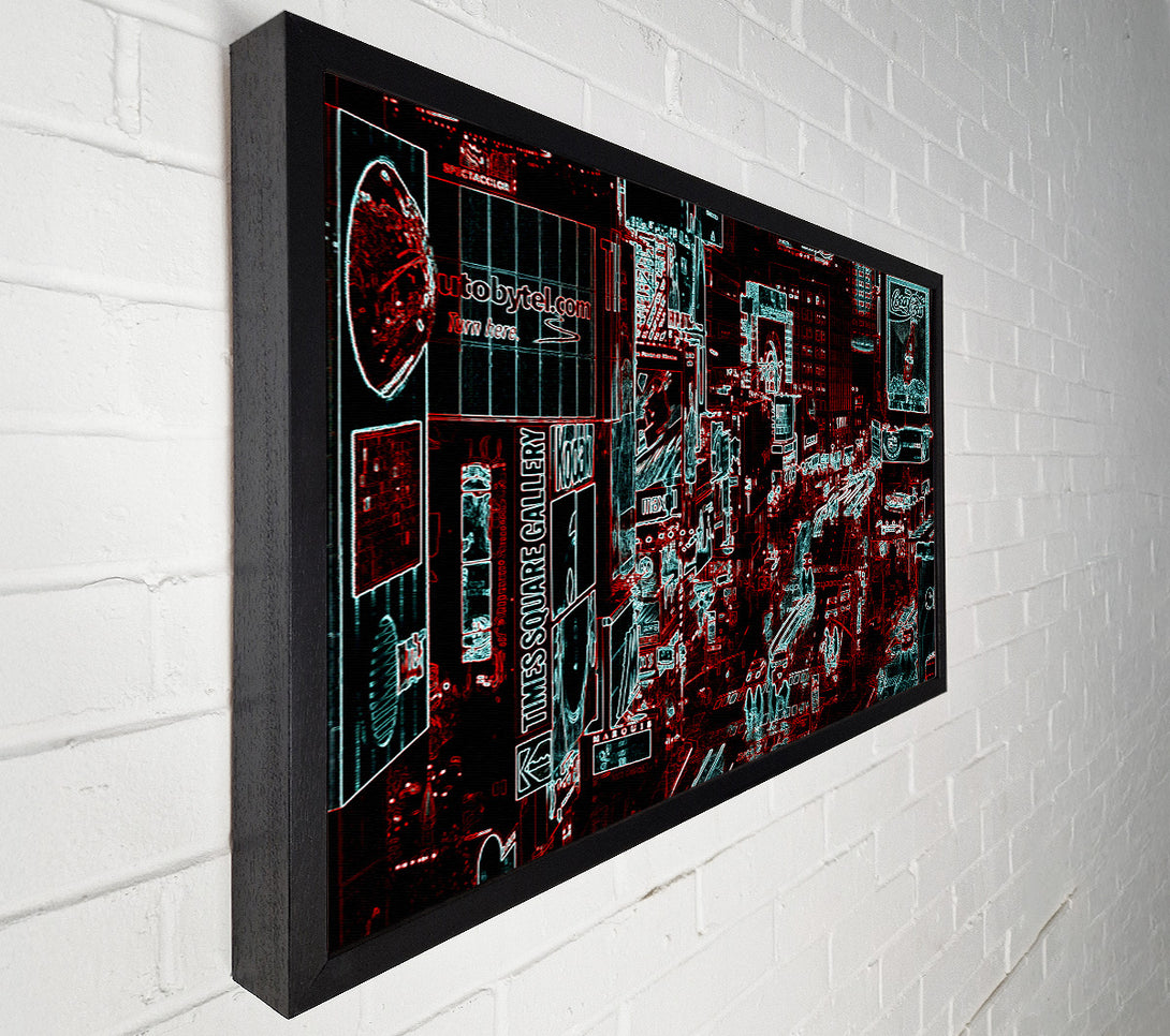  A Canvas Print of New York Rush Hour Psychedelic Canvas Wall Art