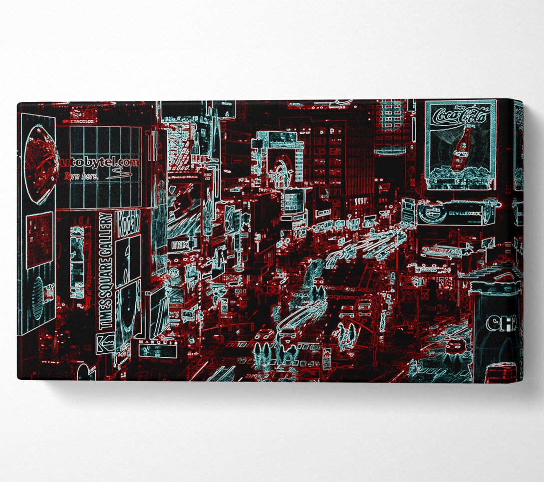  A Canvas Print of New York Rush Hour Psychedelic Canvas Wall Art