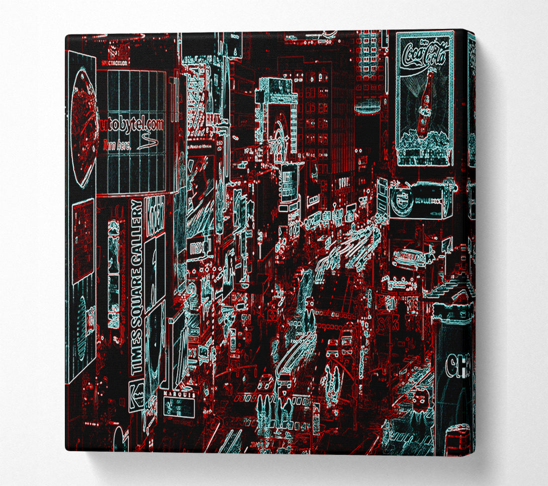  A Canvas Print of New York Rush Hour Psychedelic Canvas Wall Art