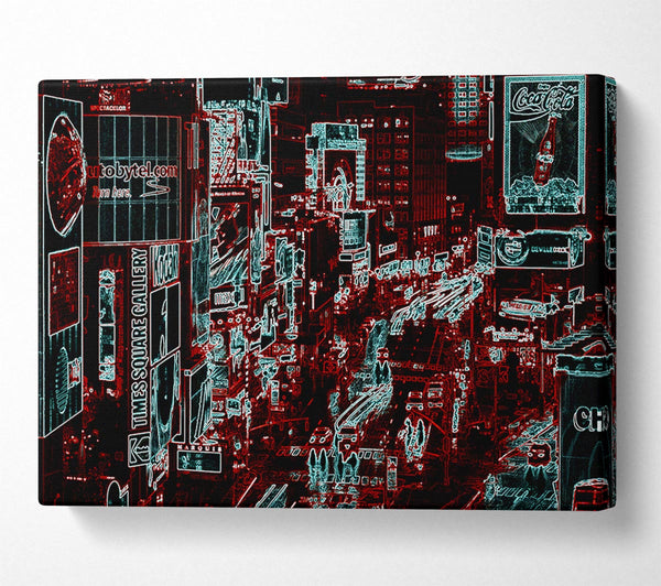  A Canvas Print of New York Rush Hour Psychedelic Canvas Wall Art