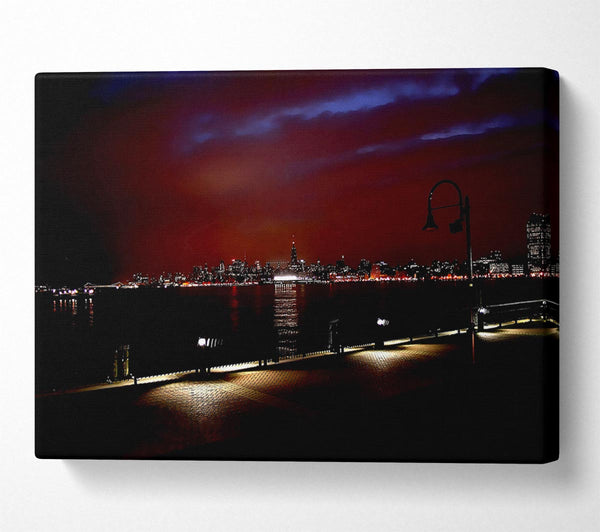  A Canvas Print of New York Skyline At Night Canvas Print