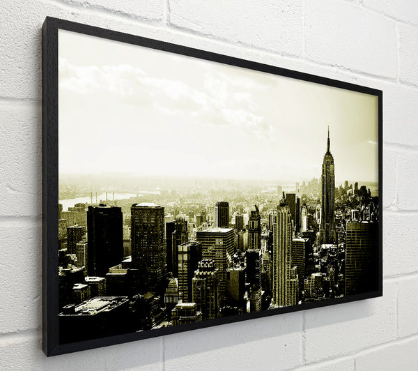 New York Skyline Sepia