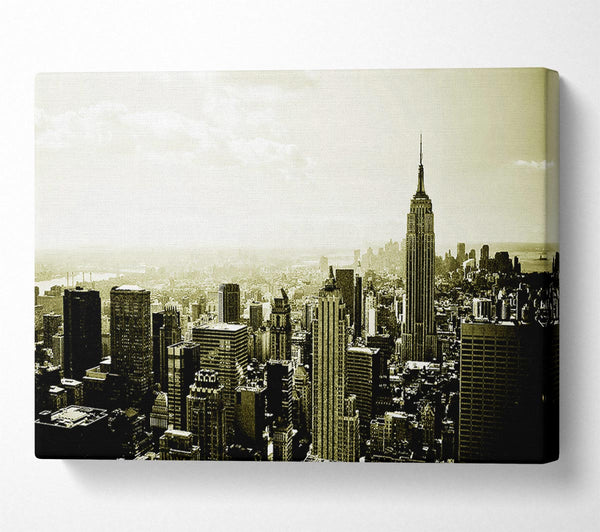  A Canvas Print of New York Skyline Sepia Canvas Print