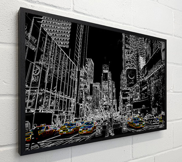 New York Street Taxi Psychedelic