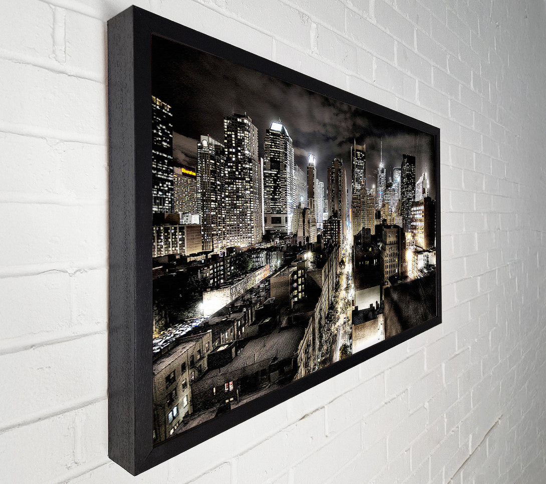  A Canvas Print of New York Streets At Night Canvas Art