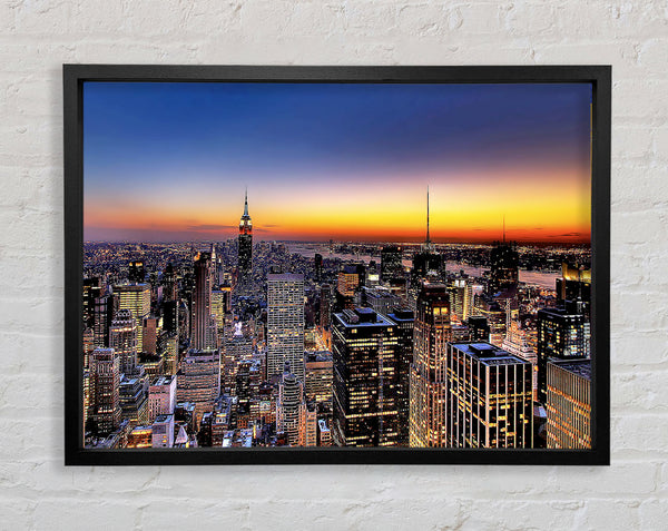 New York Sundown Framed Print